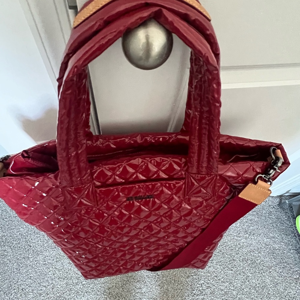 MZ Wallace Red Quilted Tote Bag with Detachable Strap (Medium) - Picture 3 of 3